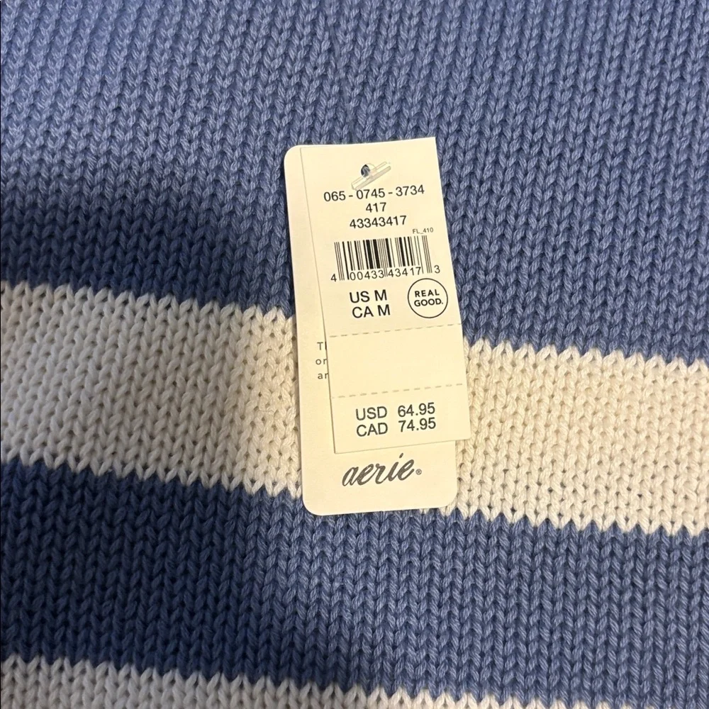 💕NWT! Aerie Blue and Cream Striped Sweater - Picture 3 of 8